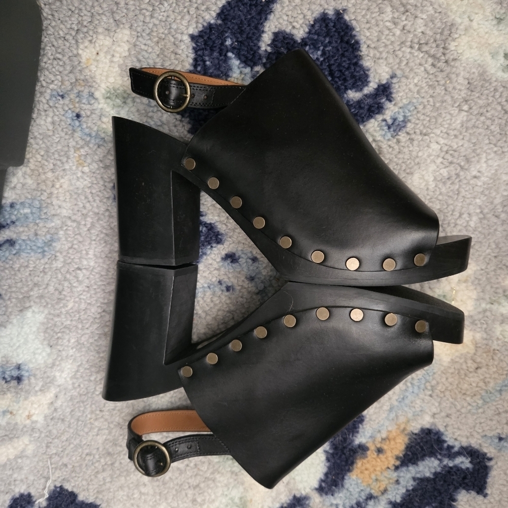 Sezane Dakota High Clogs in Smooth Black Heritage size 41 - Picture 8 of 11